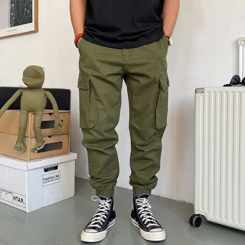 Mens Casual Cotton Multi-pocket workwear Cargo Pants