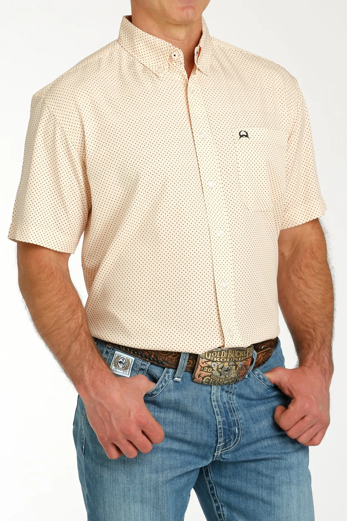 Men's Cinch Peach ArenaFlex Short Sleeve Shirt - MTW1704143 - FINAL SALE