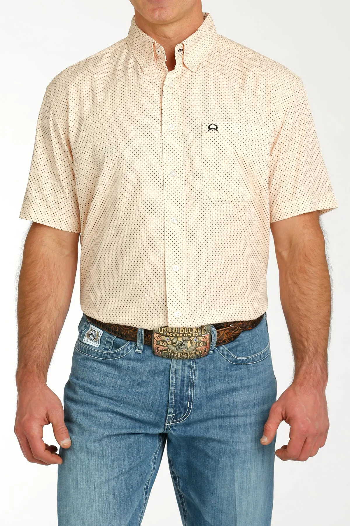 Men's Cinch Peach ArenaFlex Short Sleeve Shirt - MTW1704143 - FINAL SALE