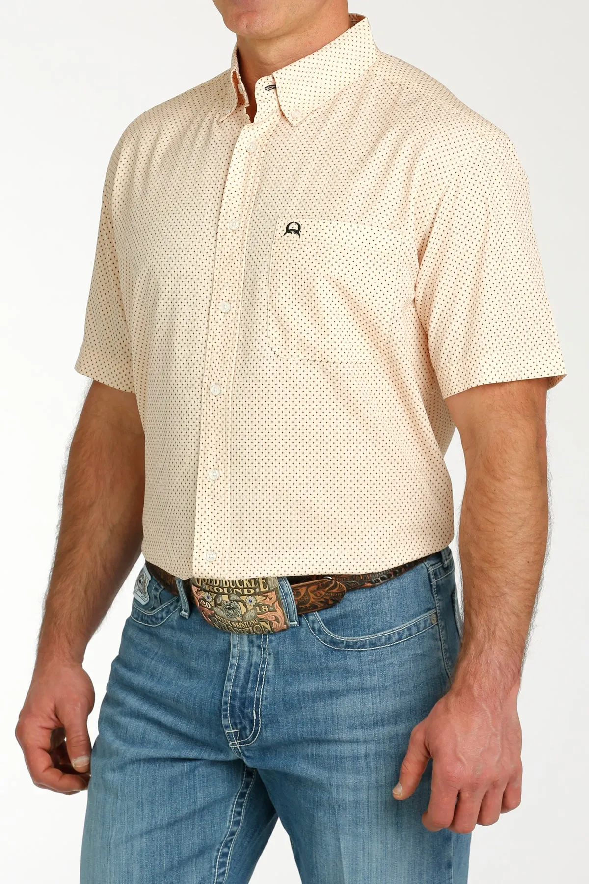 Men's Cinch Peach ArenaFlex Short Sleeve Shirt - MTW1704143 - FINAL SALE