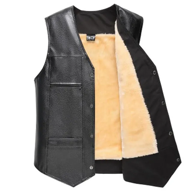 Men's Classic Biker Vest, Plus Size  4XL