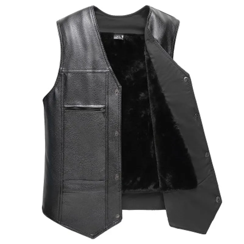 Men's Classic Biker Vest, Plus Size  4XL