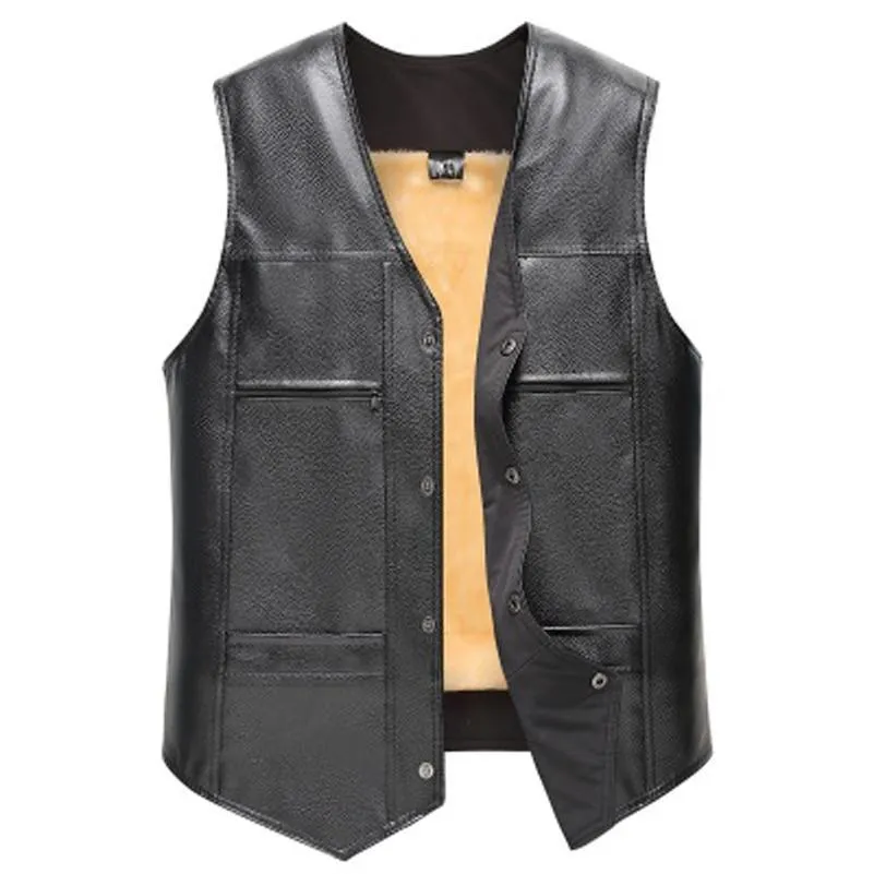 Men's Classic Biker Vest, Plus Size  4XL