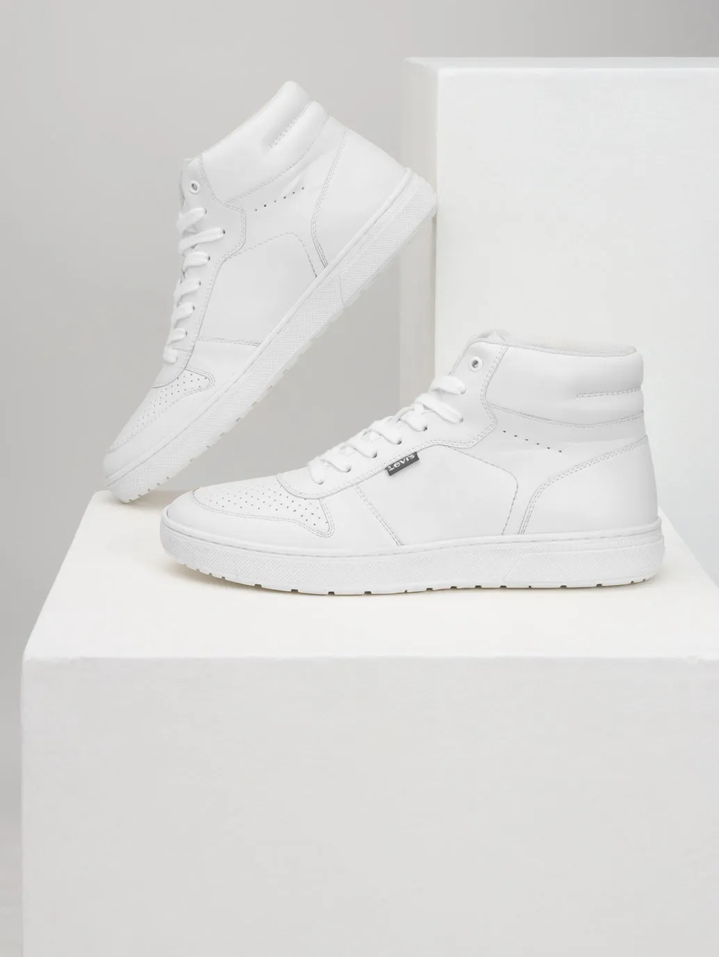 Men's White Solid Boots