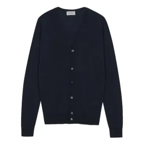 Midnight Navy Extrafine Merino Wool Cardigan Sweater