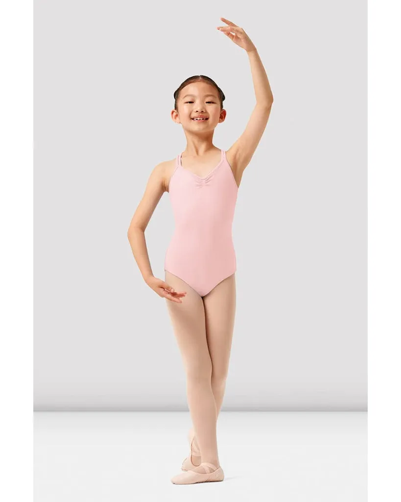 Mirella Pinch Front Cross Back Double Strap Camisole Leotard - M1243C Girls