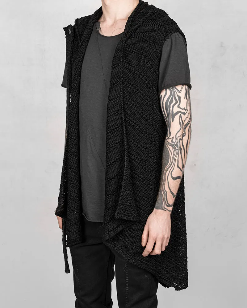 Mostak knitted asymmetric oversize vest