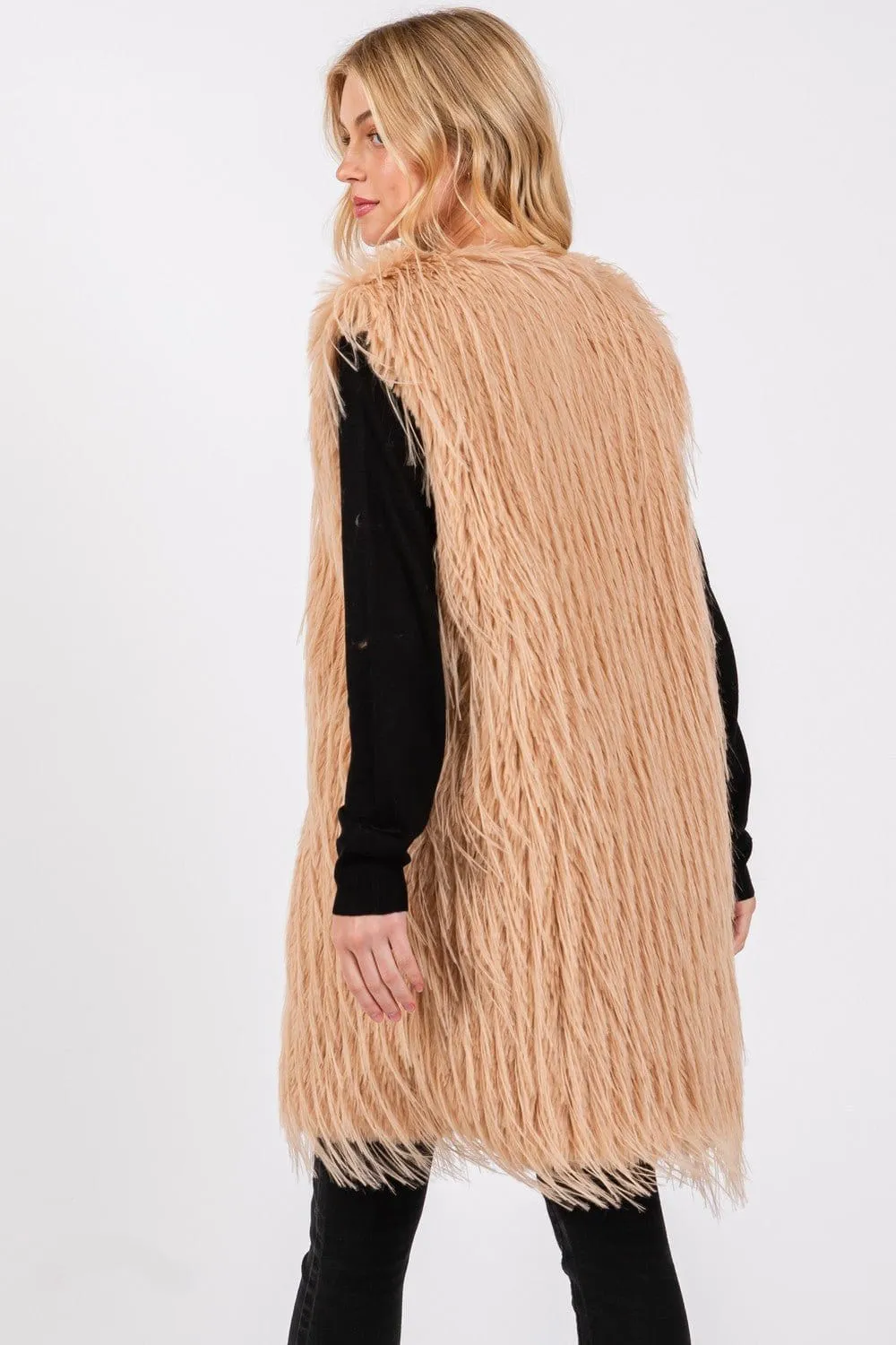 MS0403 Faux Fur Vest With Pockets