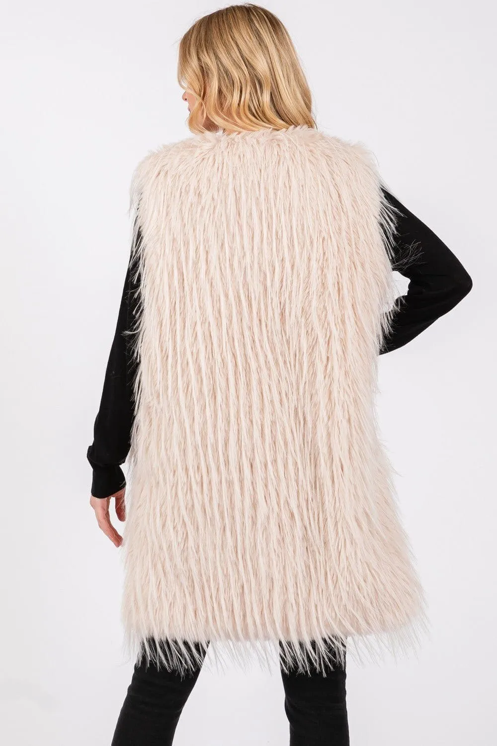 MS0403 Faux Fur Vest With Pockets