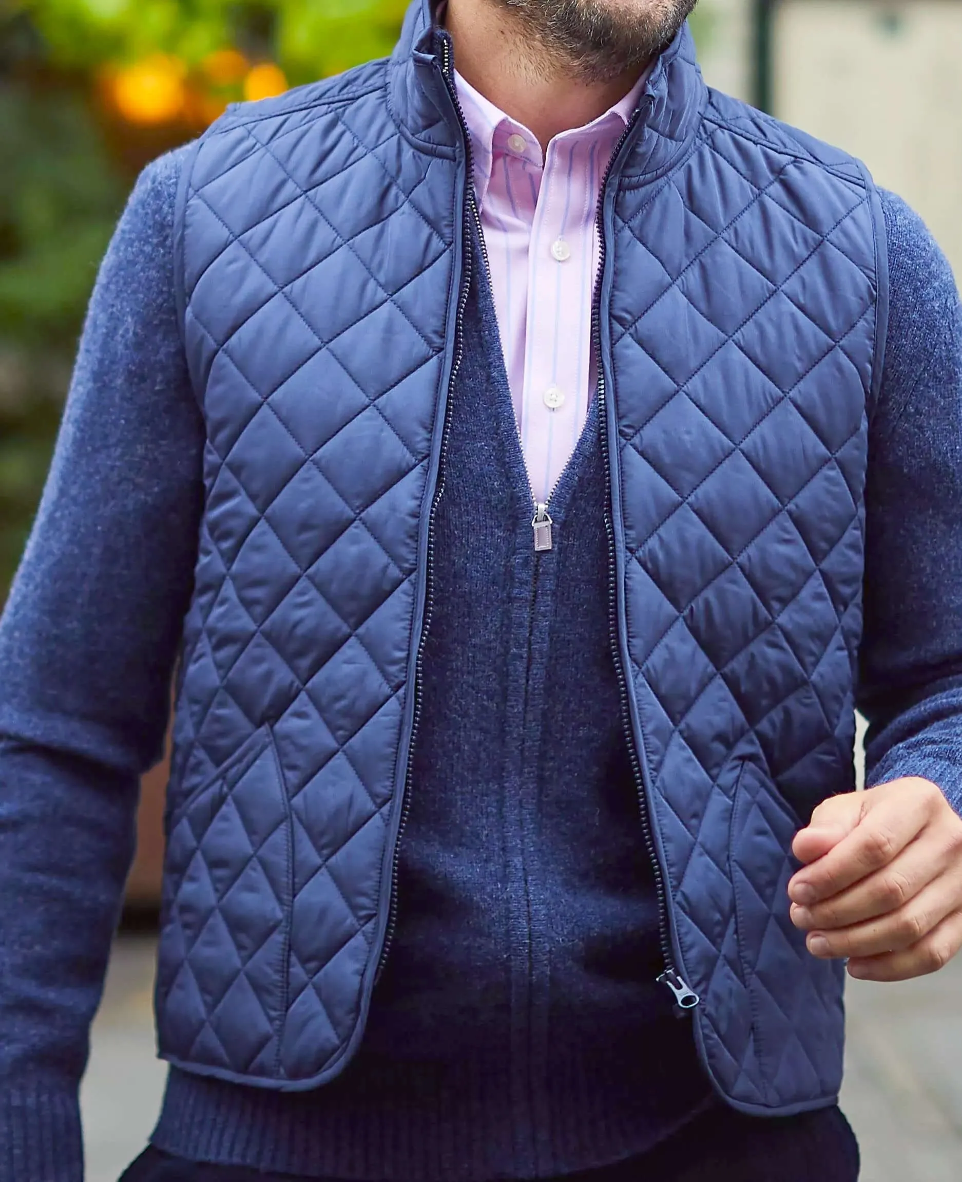 Navy Quilted Gilet