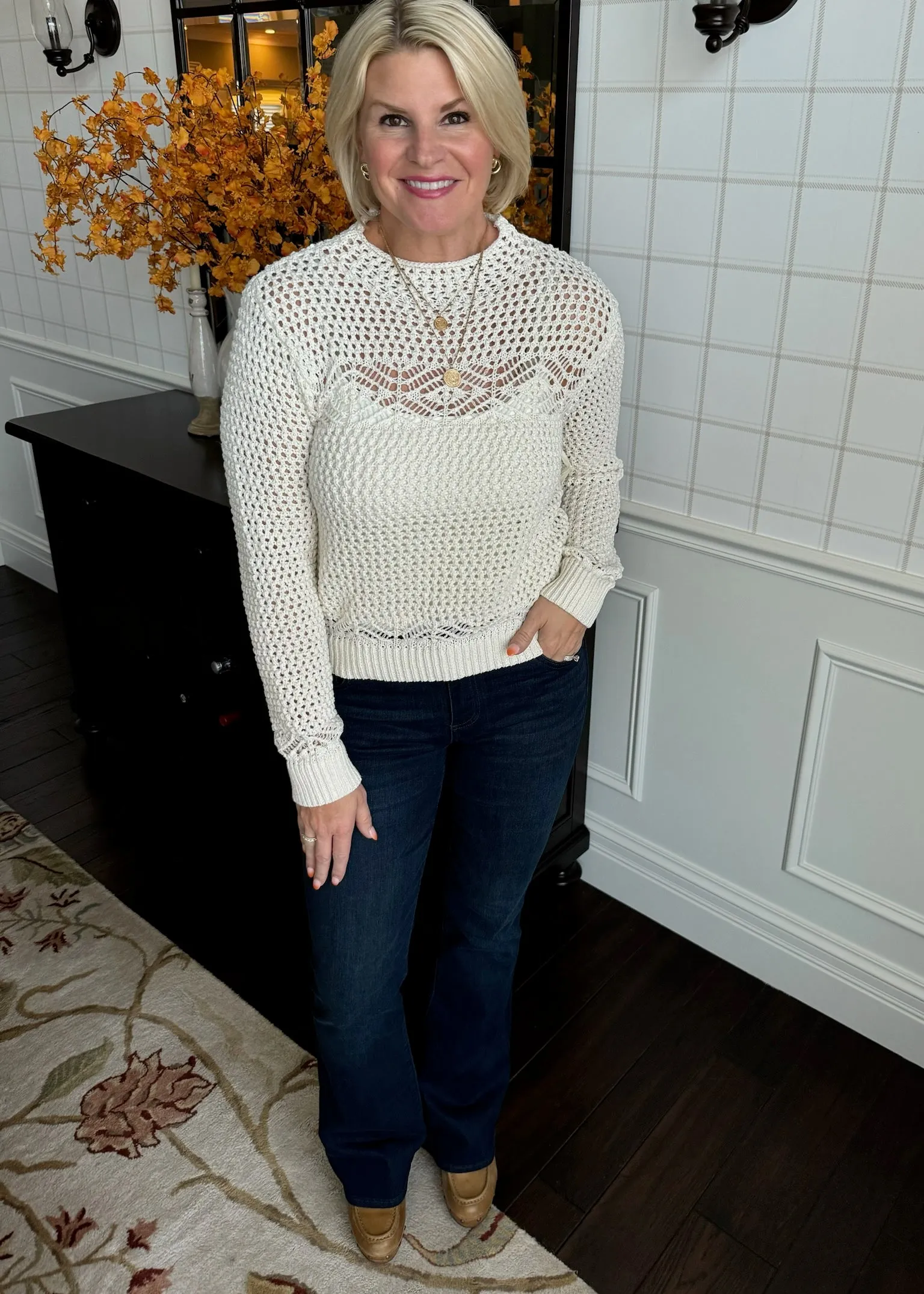 Oatmeal Crochet Sweater