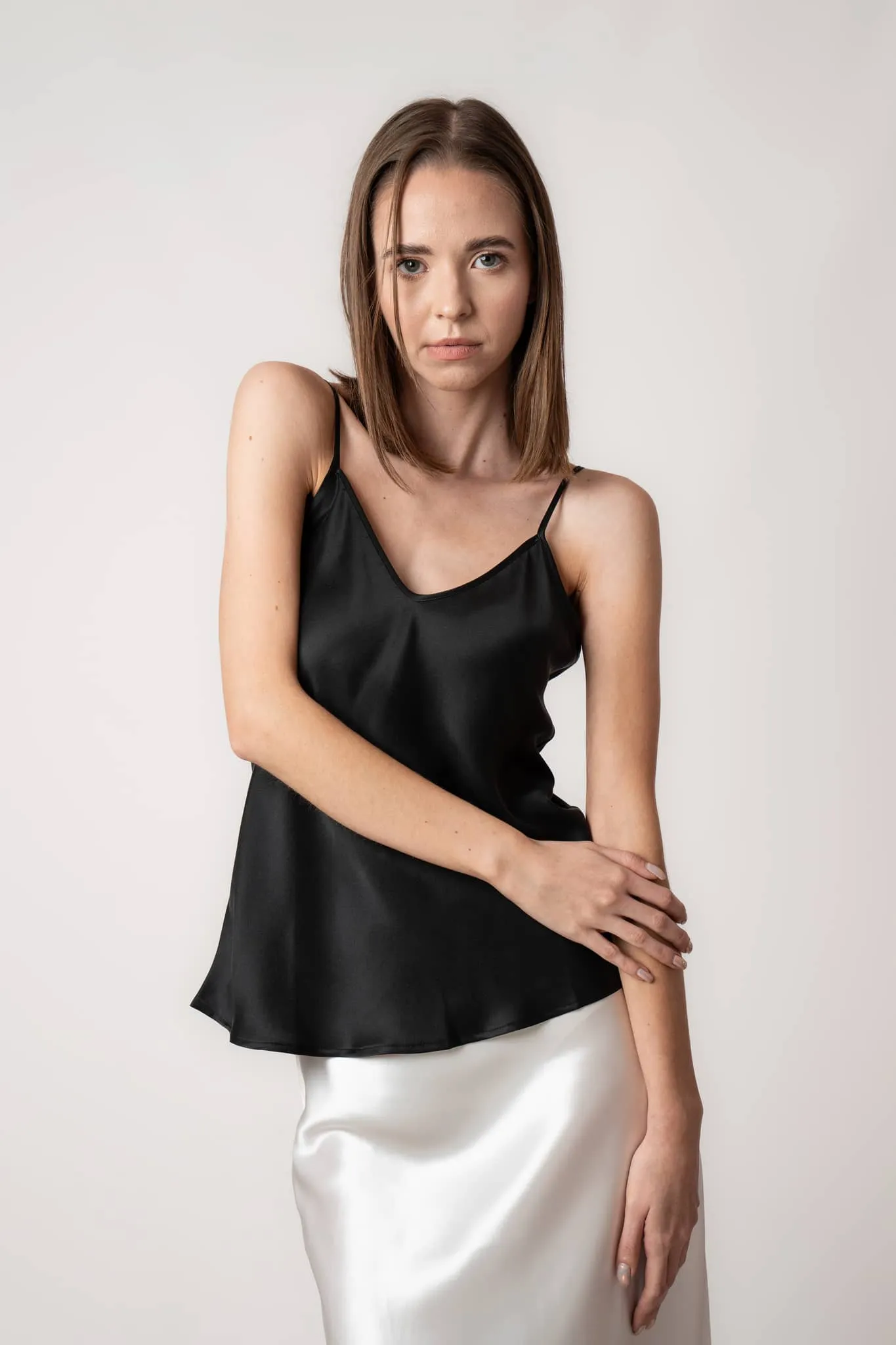 Parisian Noir Silk Camisole