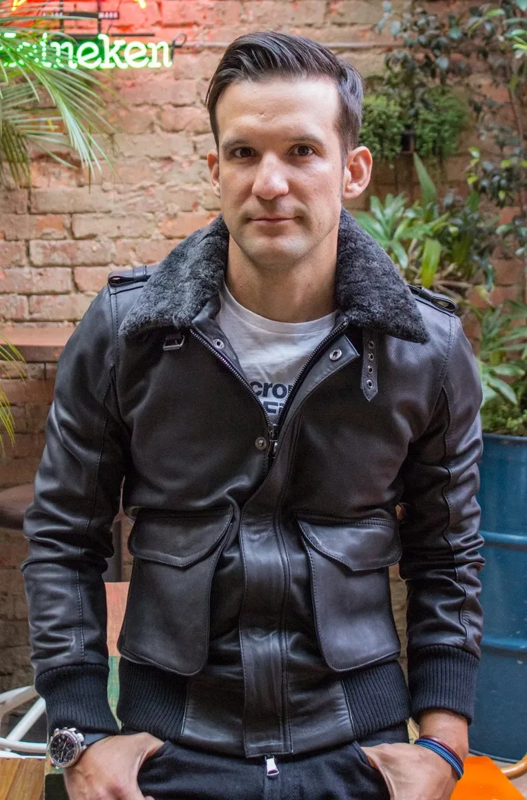 PILOT Leather Jacket - Mate Black - Shearling