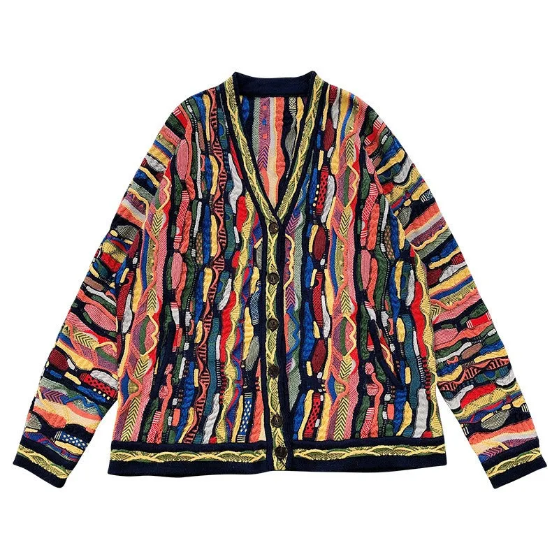 Pre Order:  Multicolor Oil Painting Graffiti Cardigan