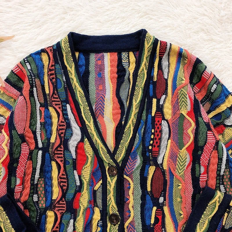 Pre Order:  Multicolor Oil Painting Graffiti Cardigan