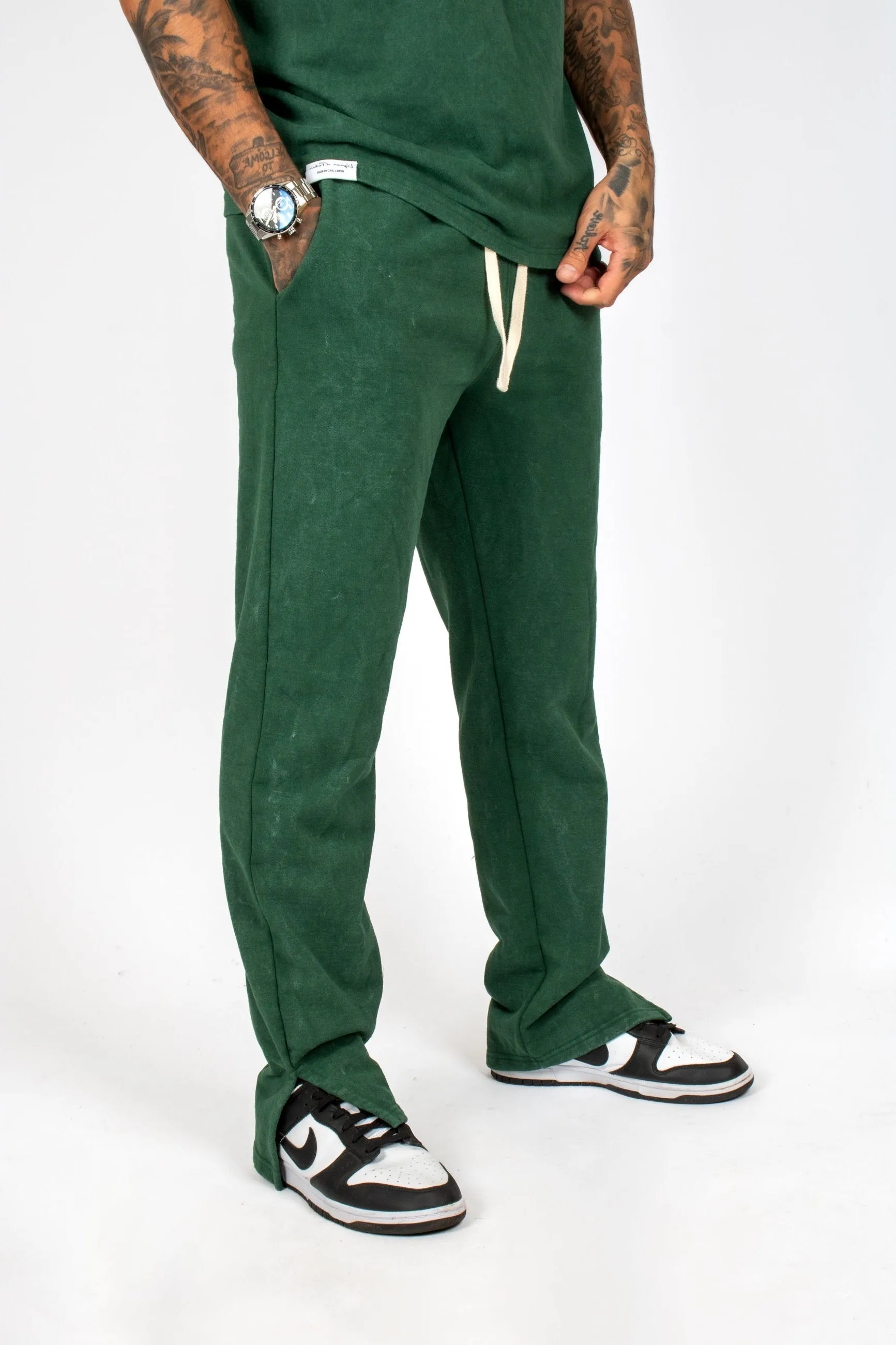 Premium Recycled Forest Acid Green Straight Leg Jogger