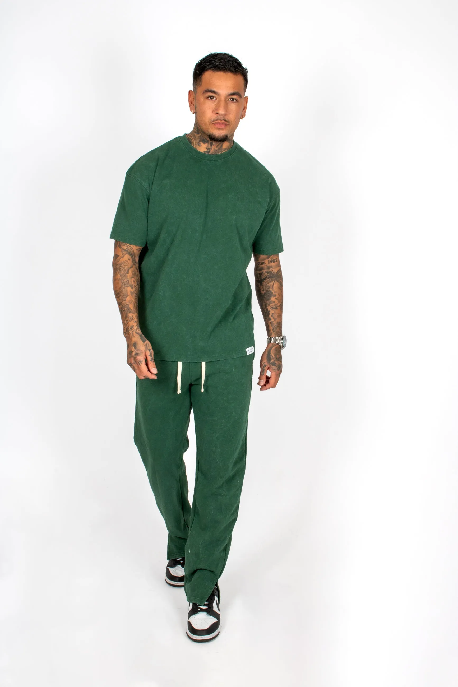 Premium Recycled Forest Acid Green Straight Leg Jogger