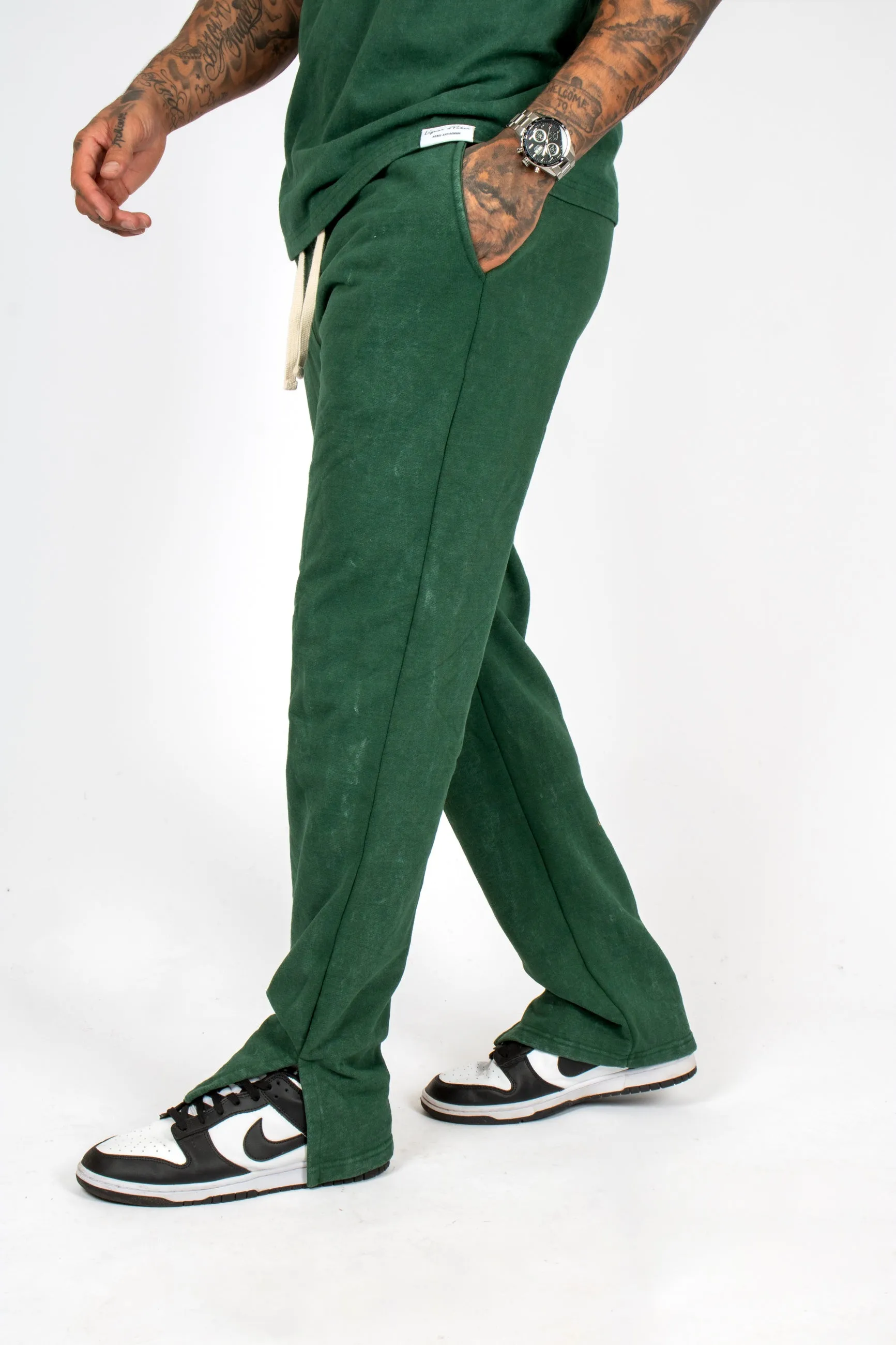 Premium Recycled Forest Acid Green Straight Leg Jogger