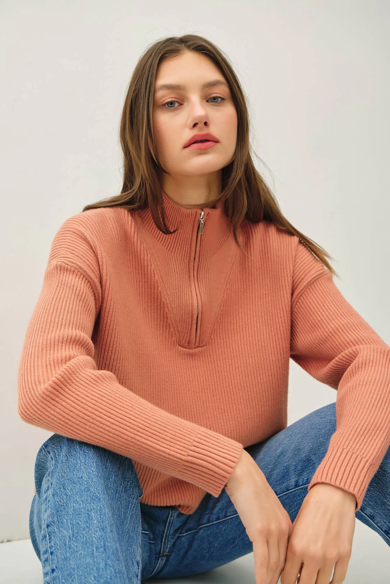 QUARTER ZIP PULLOVER SWEATER