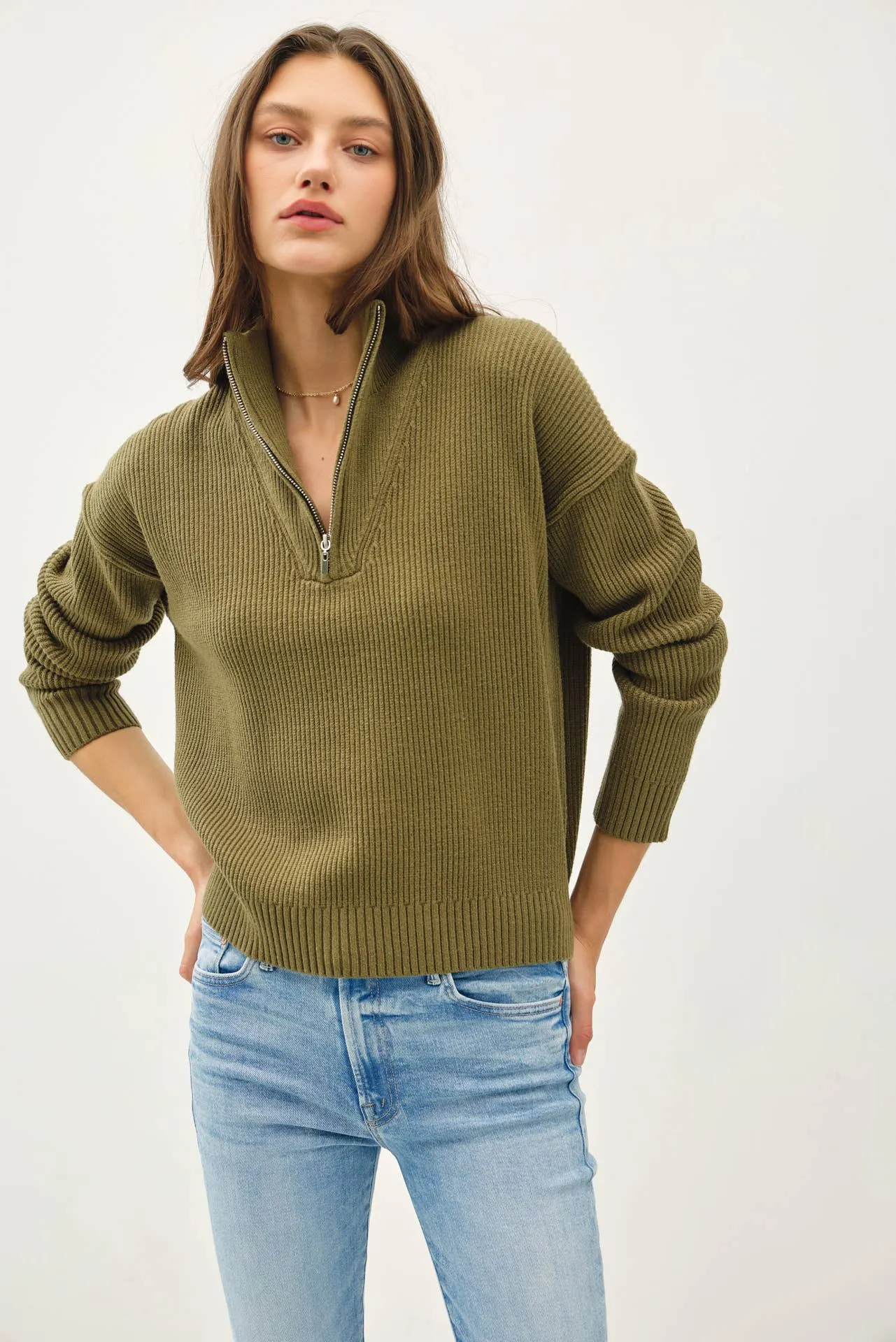 QUARTER ZIP PULLOVER SWEATER