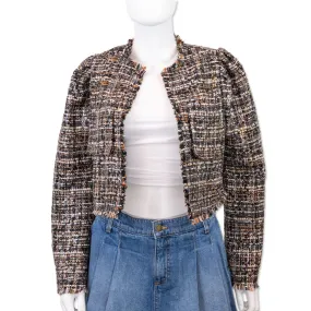 Ramy Brook Multicolored Sequin Knit Collarless Jacket