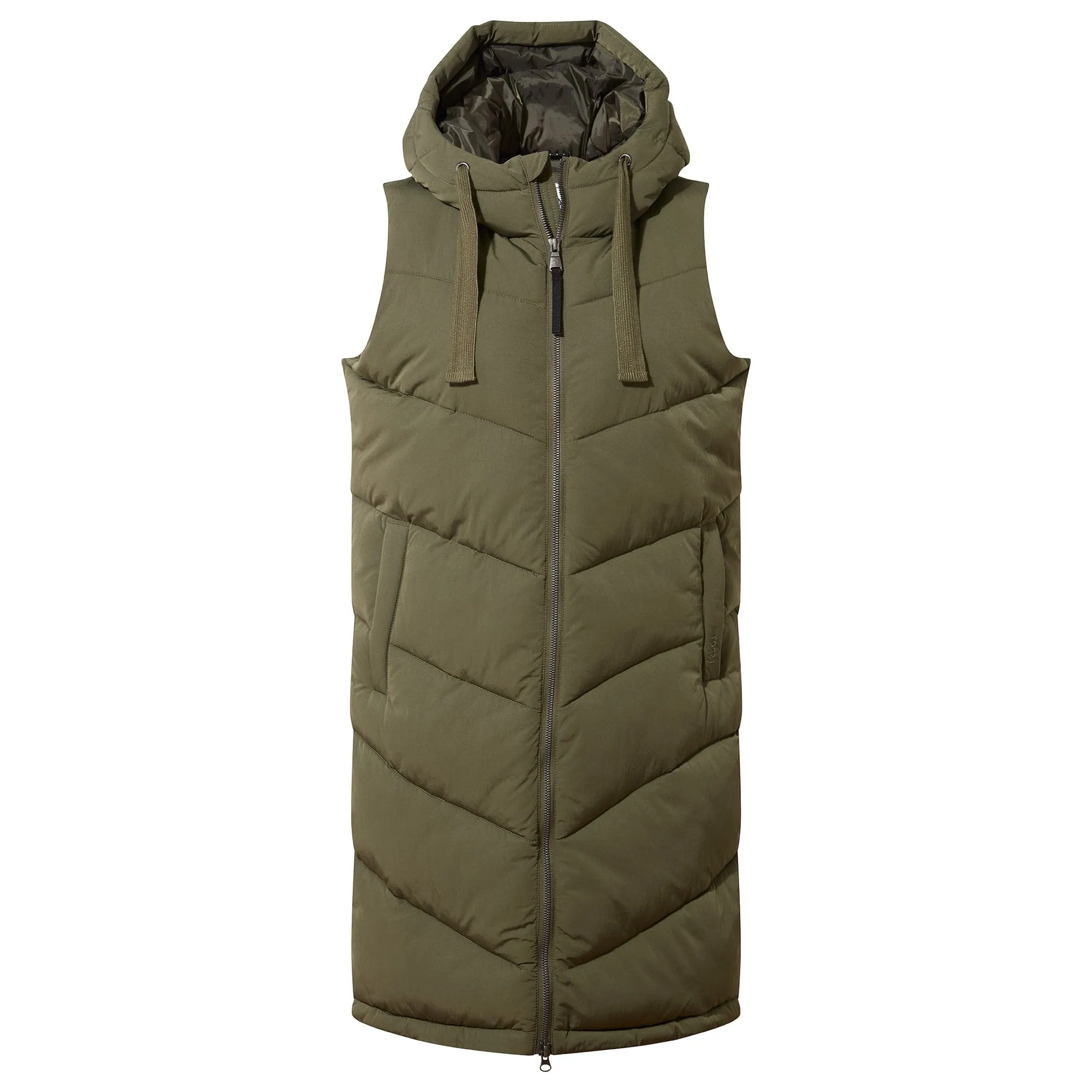 Ranskill Womens Long Insulated Gilet - Khaki