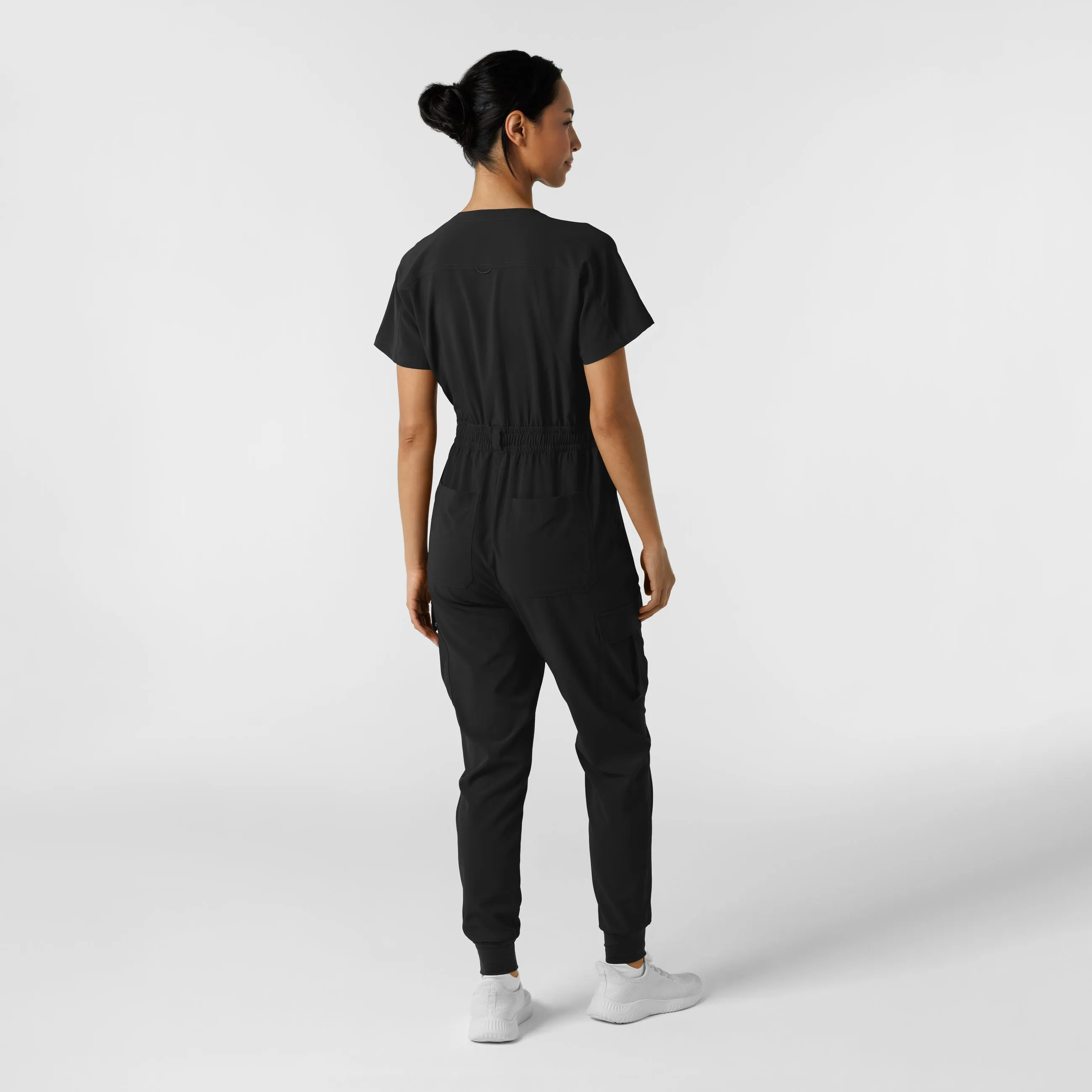 RENEW Women's Cargo Jogger Scrub Jumpsuit - Black