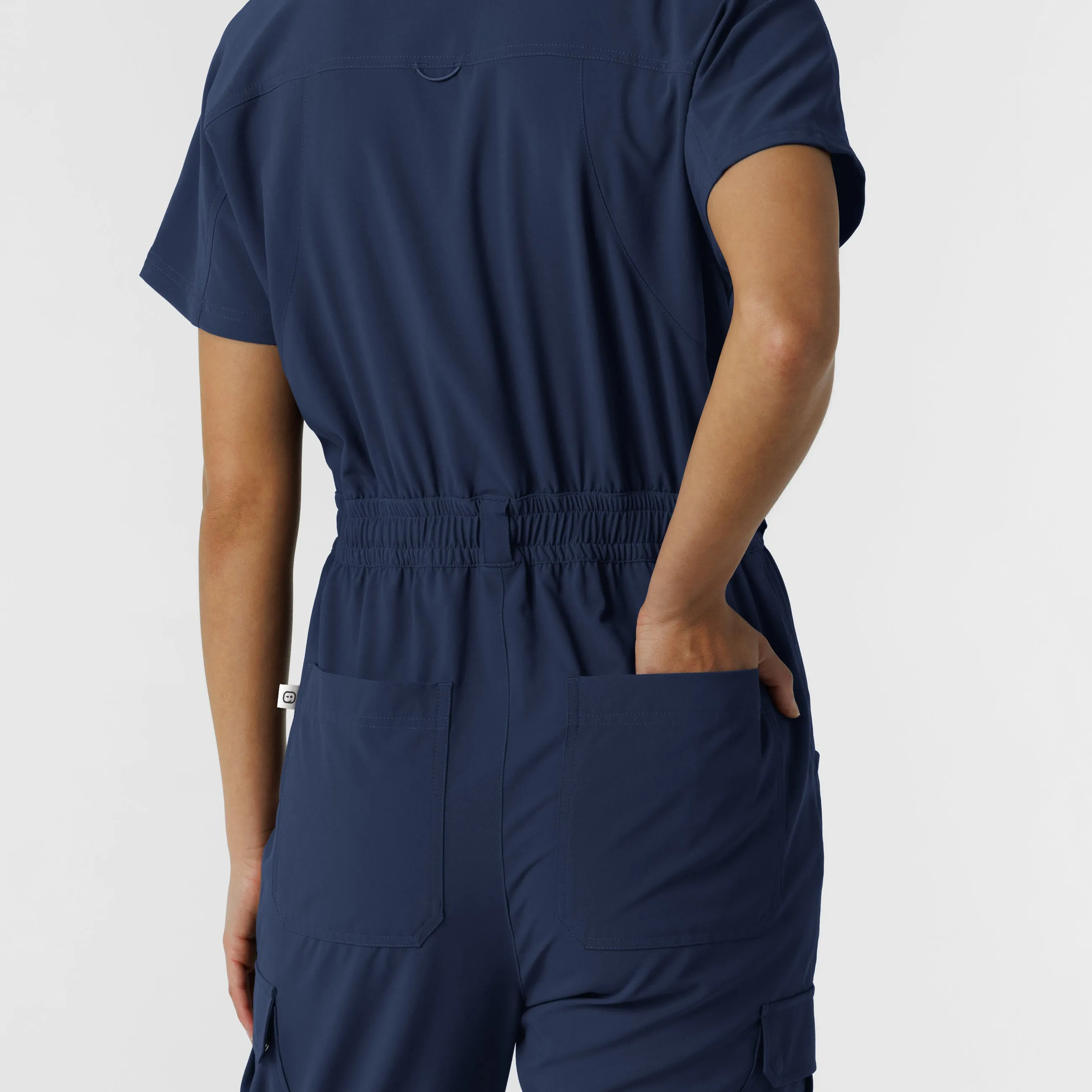 RENEW Women's Cargo Jogger Scrub Jumpsuit - Navy