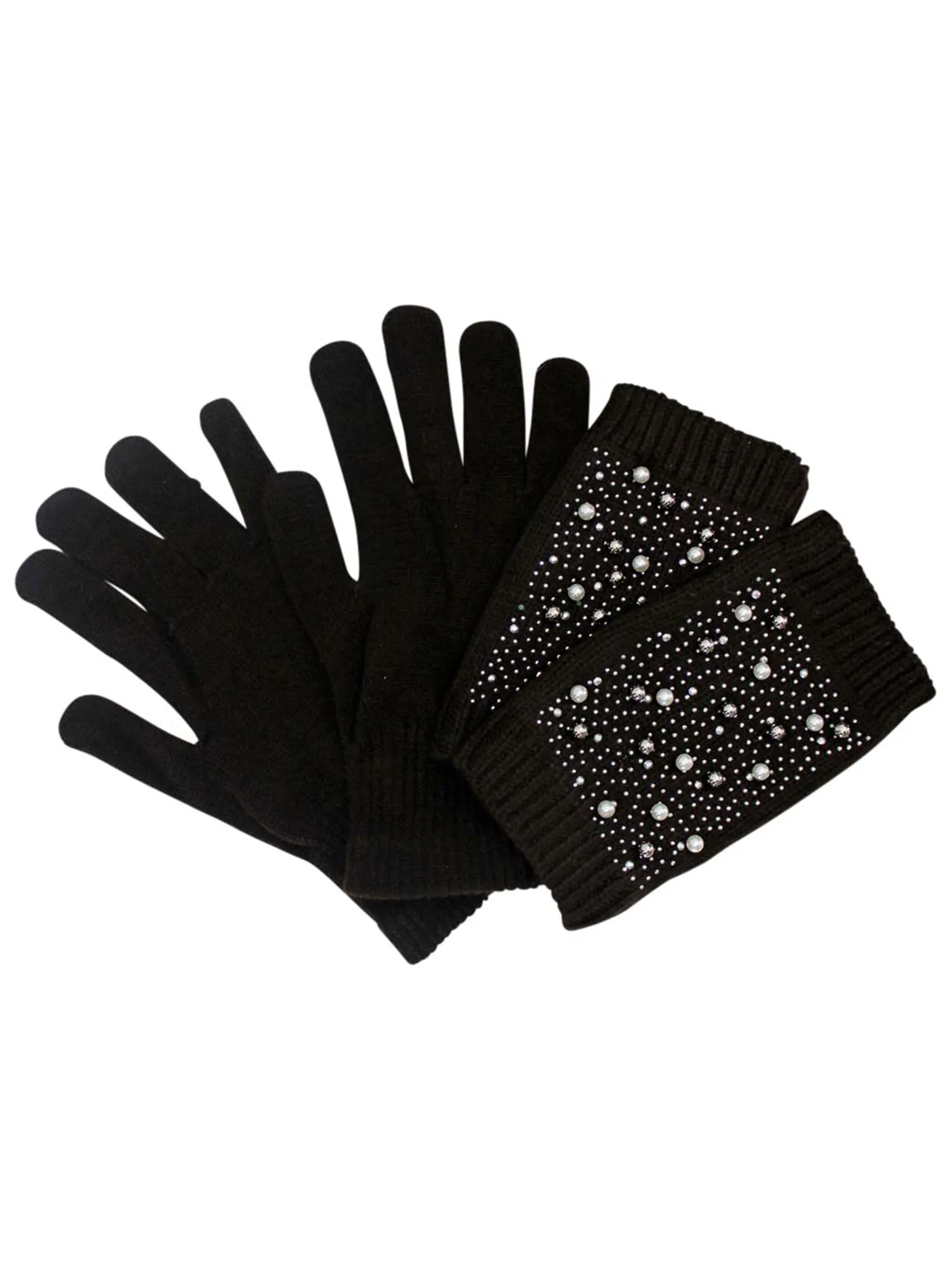 Rhinestone & Pearl Knit Arm Warmers & Gloves