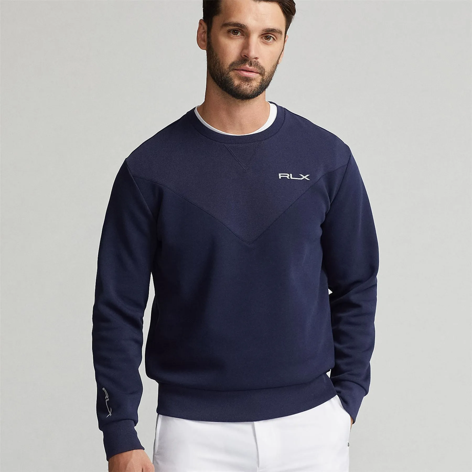 RLX Double Knit Crew Neck Pullover French Navy - AW23