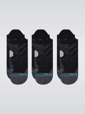 Run Tab St 3 Pack Socks - Black