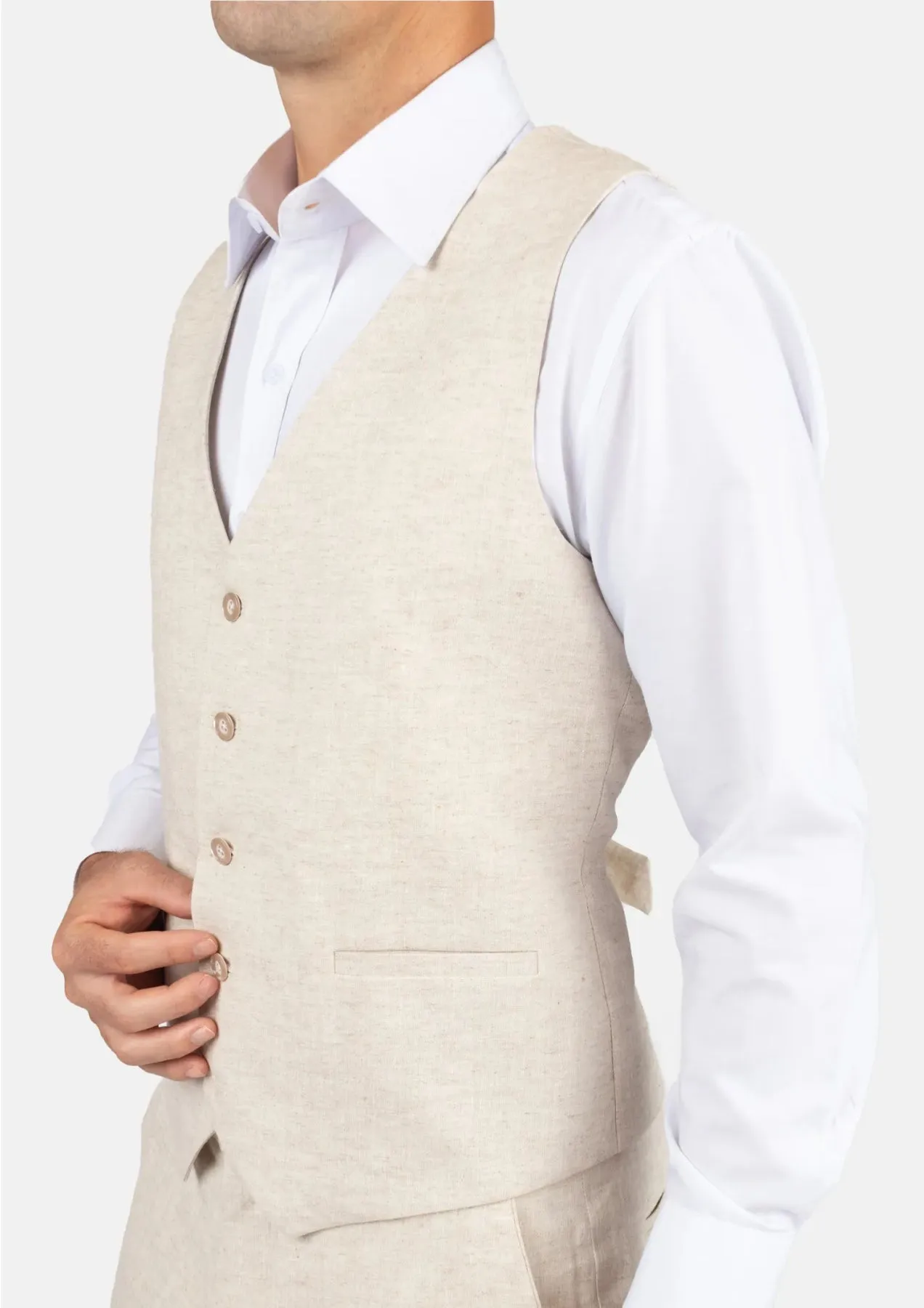 Sand Linen Vest