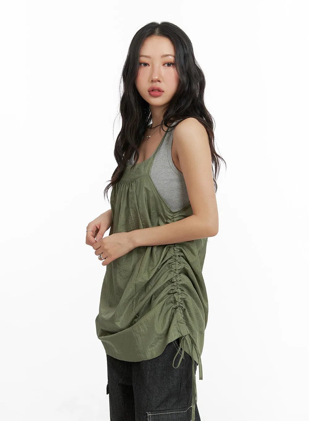 Side Drawstring Cami Mini Dress CM425