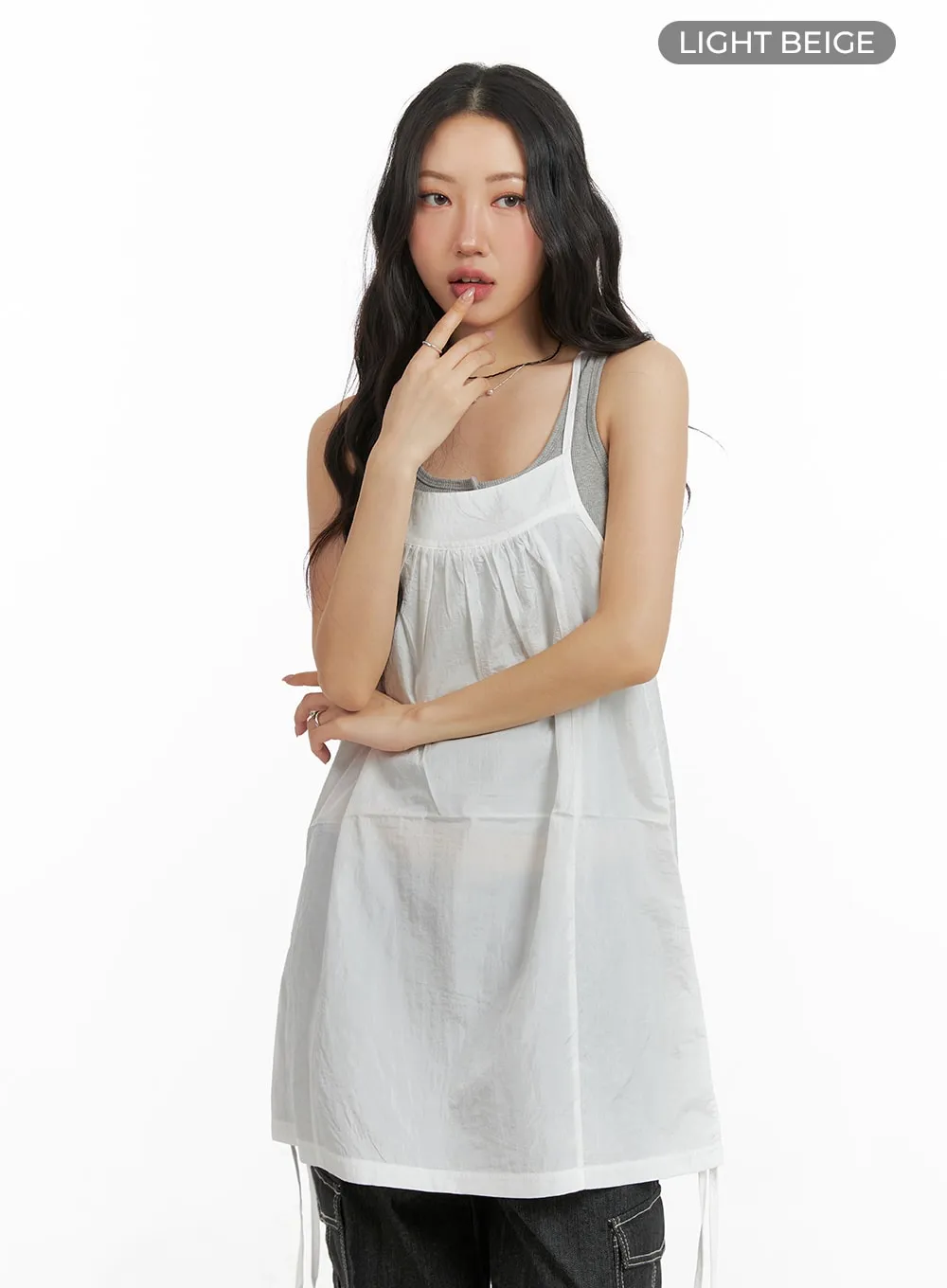 Side Drawstring Cami Mini Dress CM425