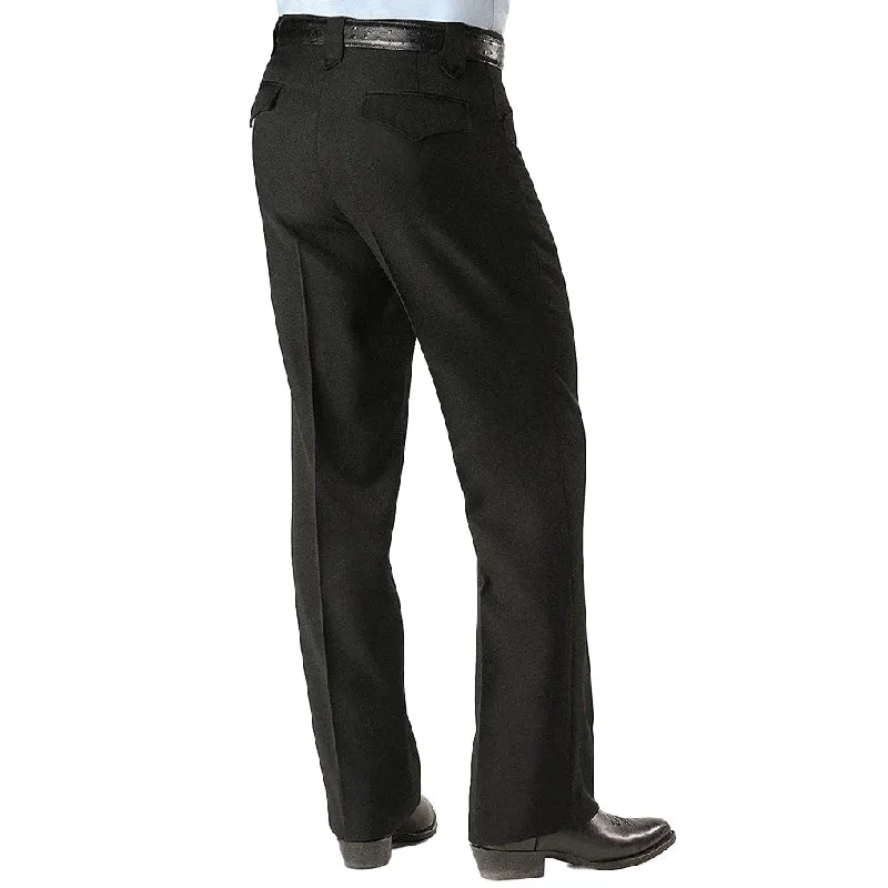 Sidran Men's Solid Polyester Dress Ranch Black Pant