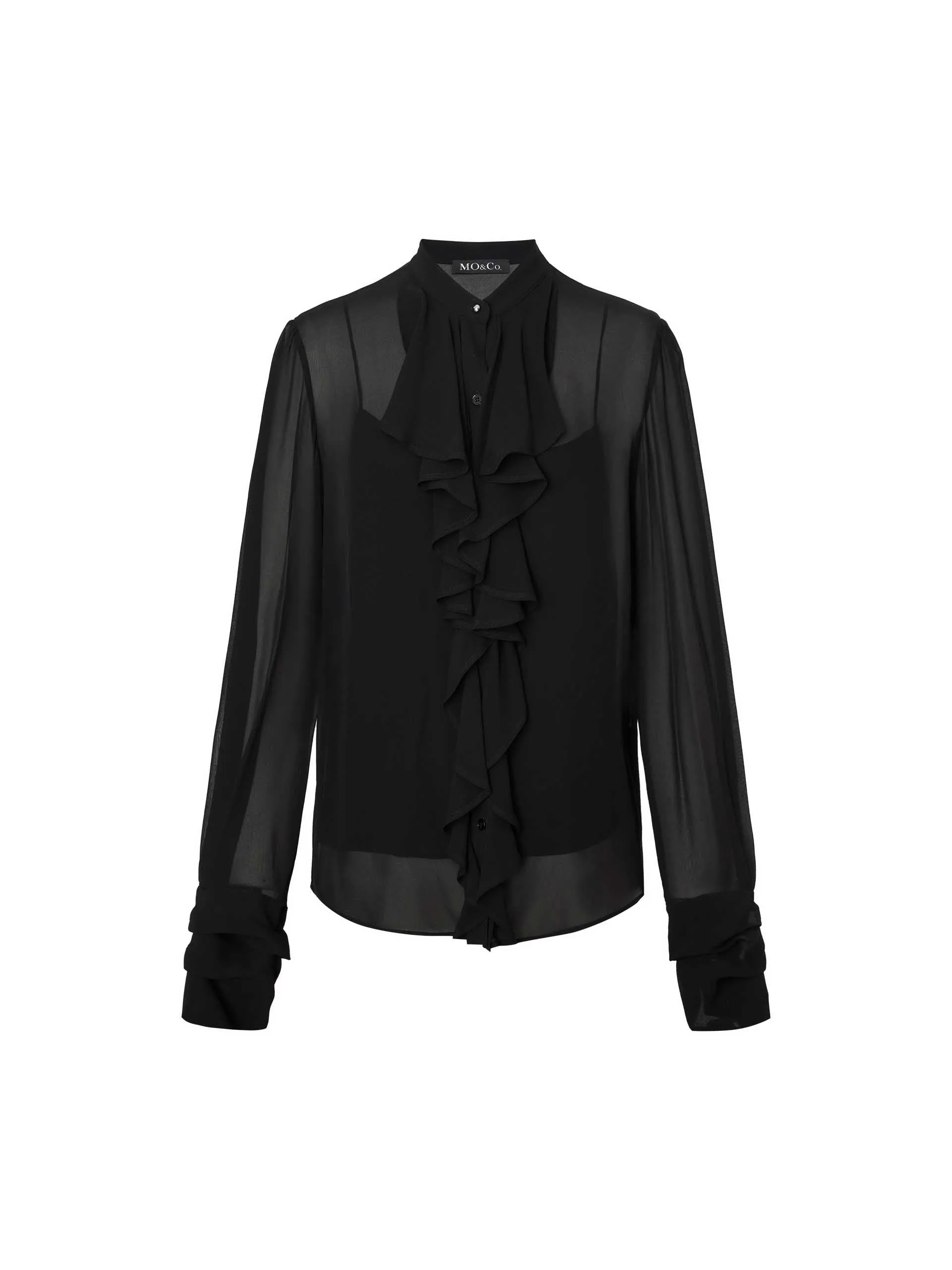 Silk Ruffles Detail Blouse