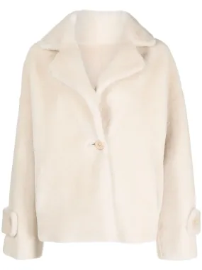 single-breasted shearling jacket