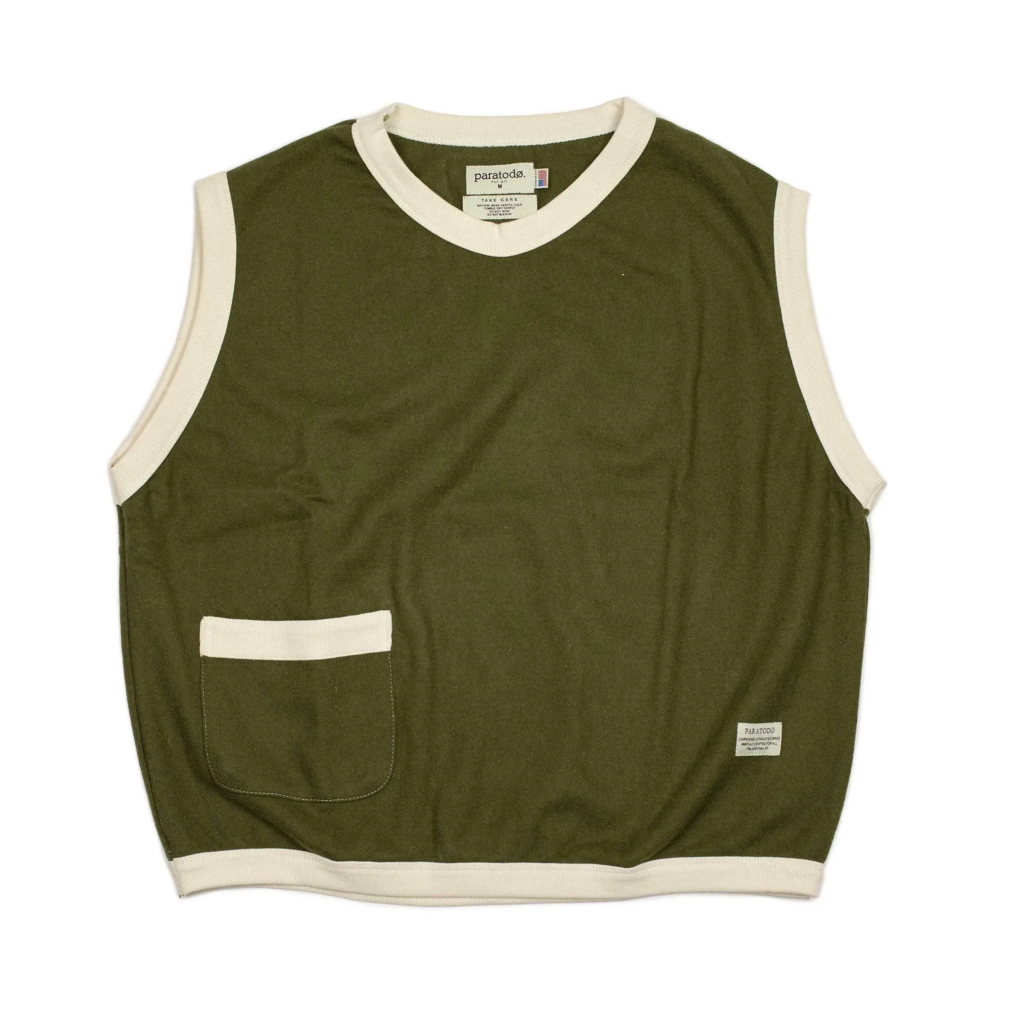 Softwear Tank 2.0 sweater vest in moss green wool and cotton