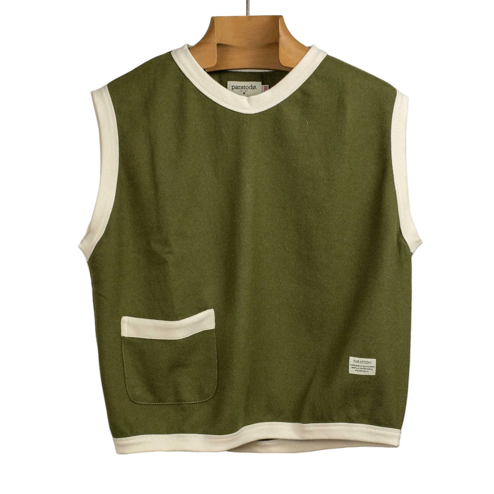 Softwear Tank 2.0 sweater vest in moss green wool and cotton