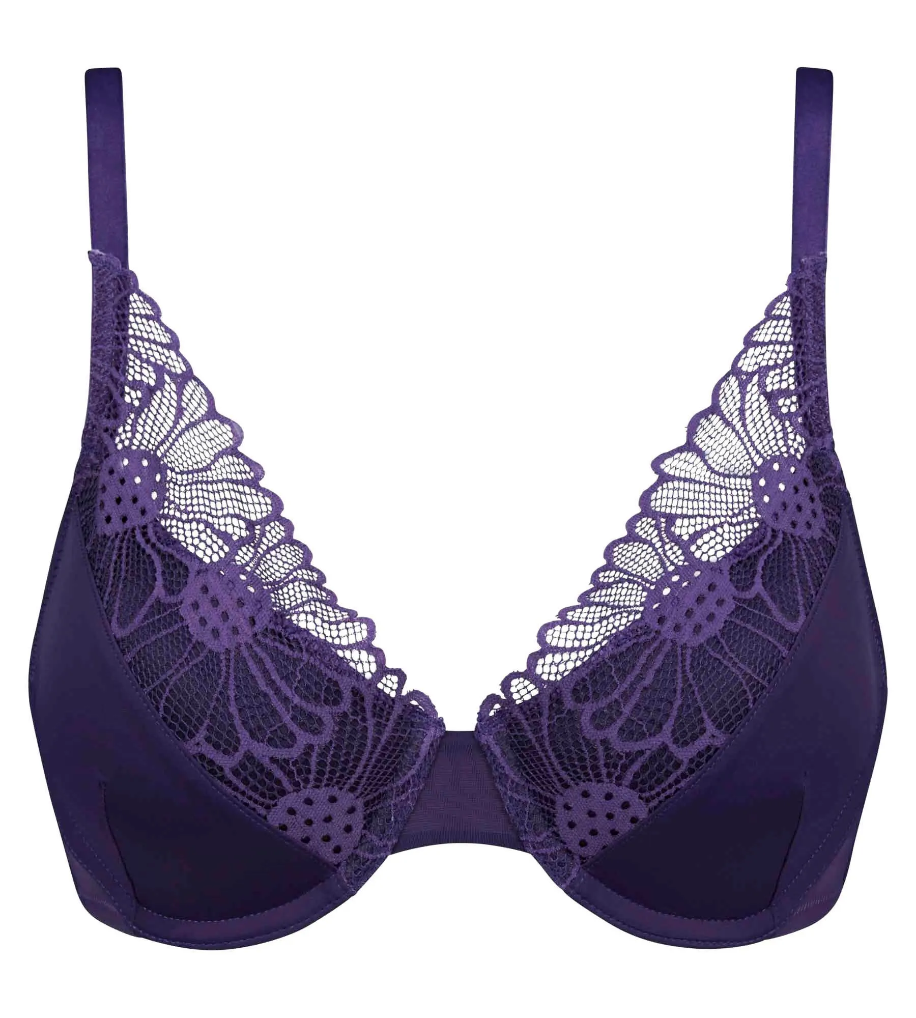 Soutien-gorge corbeille microfibre dentelle Violet Fais-Moi Une Fleur