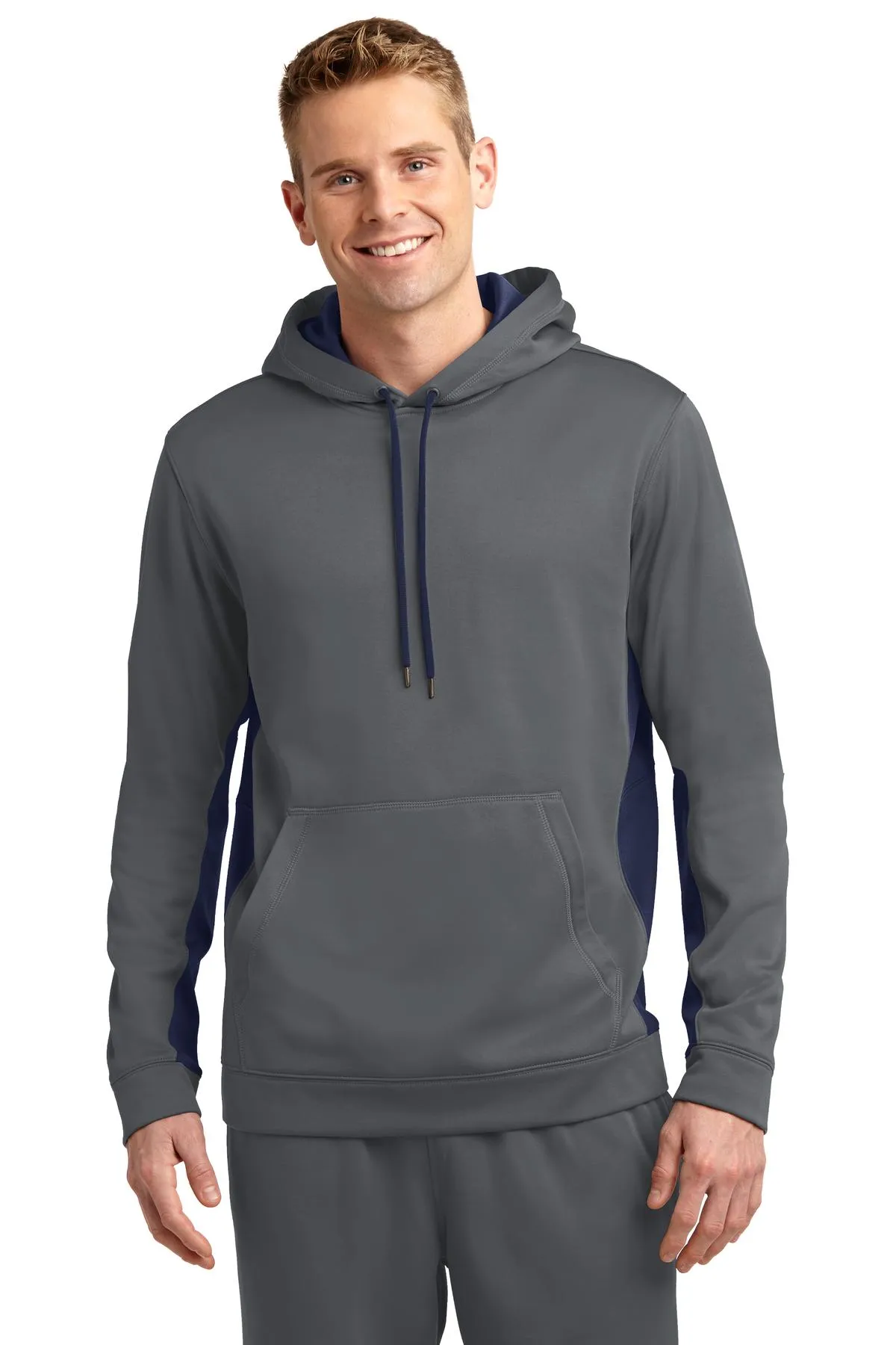 Sport-Tek® Sport-Wick® Fleece Colorblock Hooded Pullover. ST235