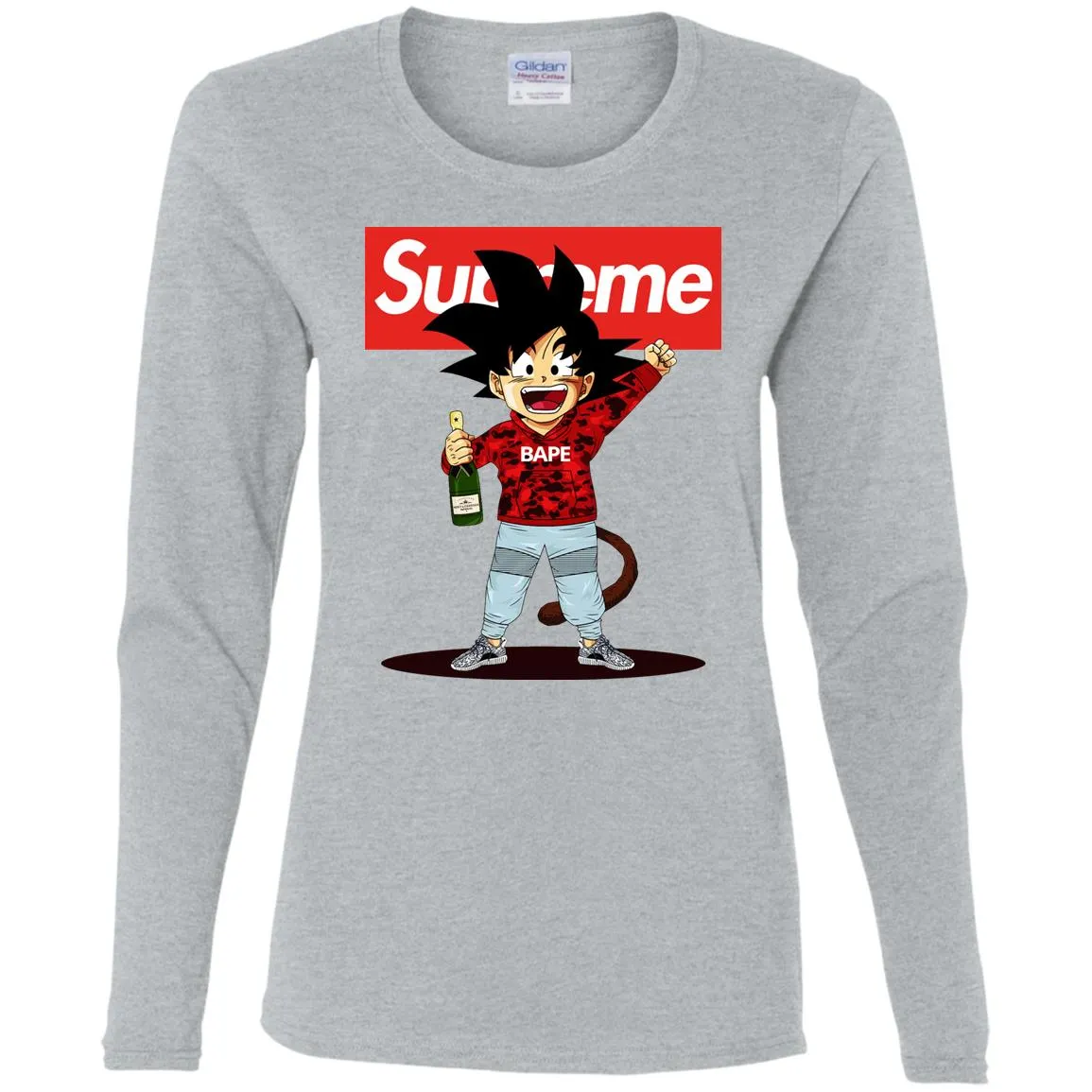 Supreme Songoku T-shirt Women Long Sleeve Shirt