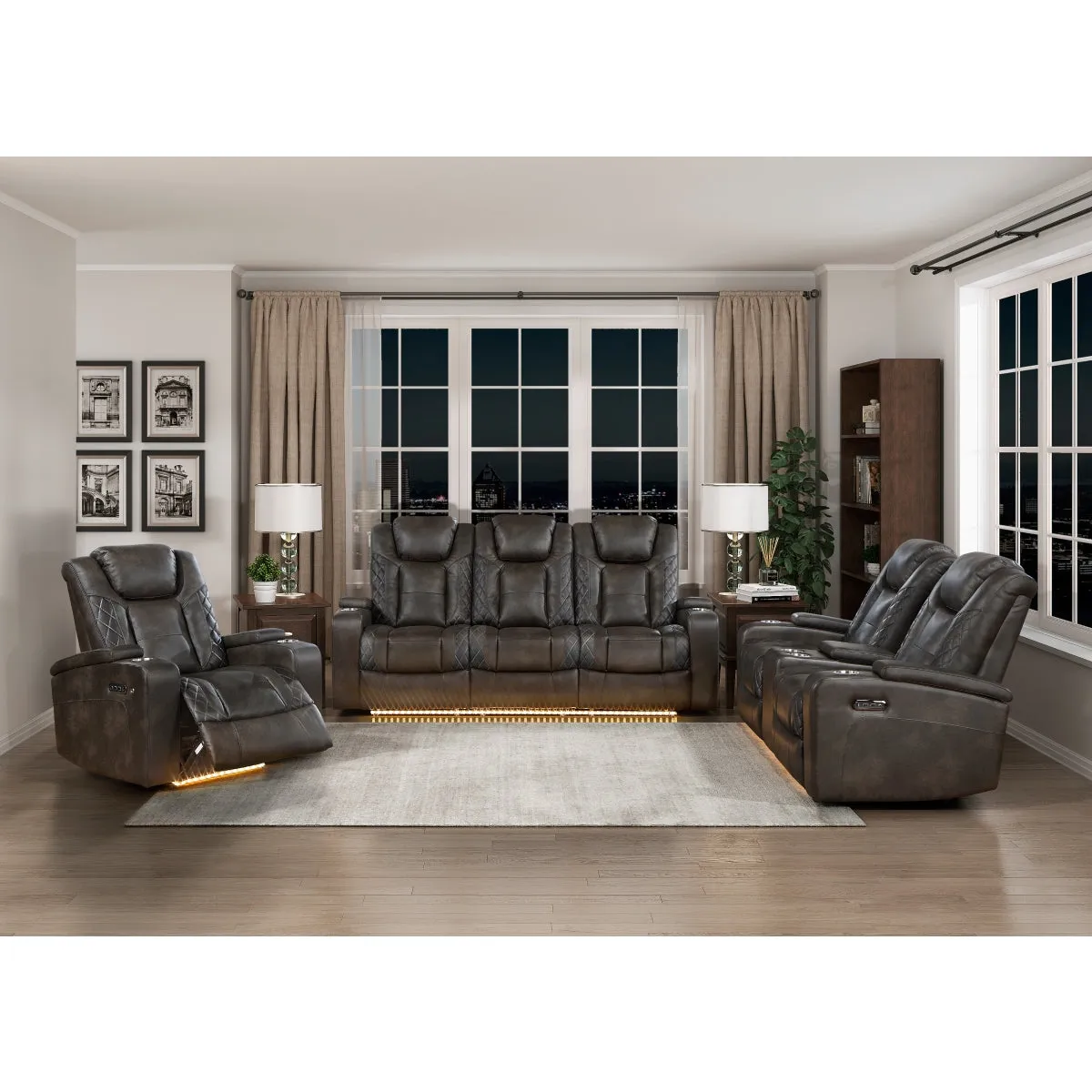 Tabor Power Reclining Loveseat with Storage and Cupholders