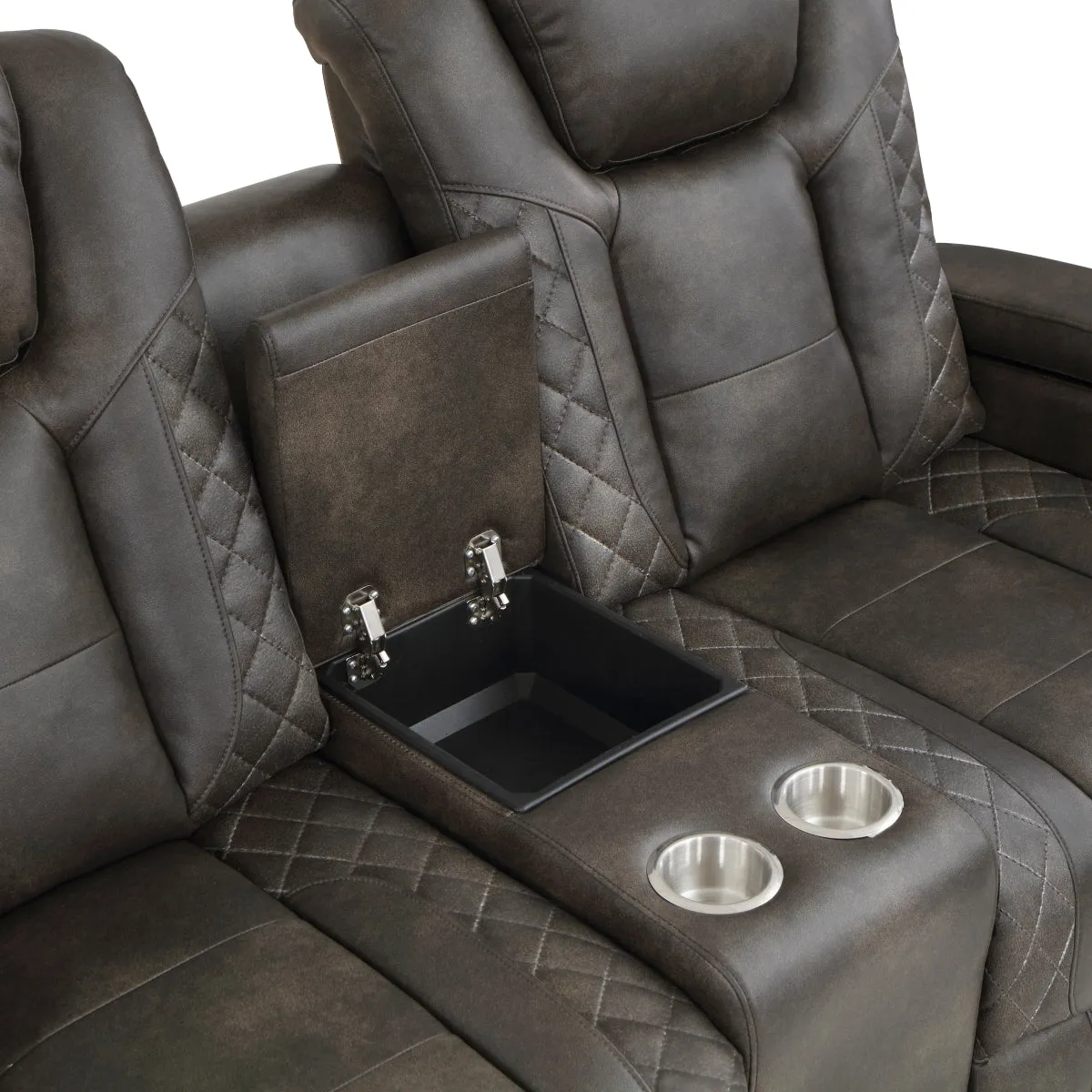 Tabor Power Reclining Loveseat with Storage and Cupholders