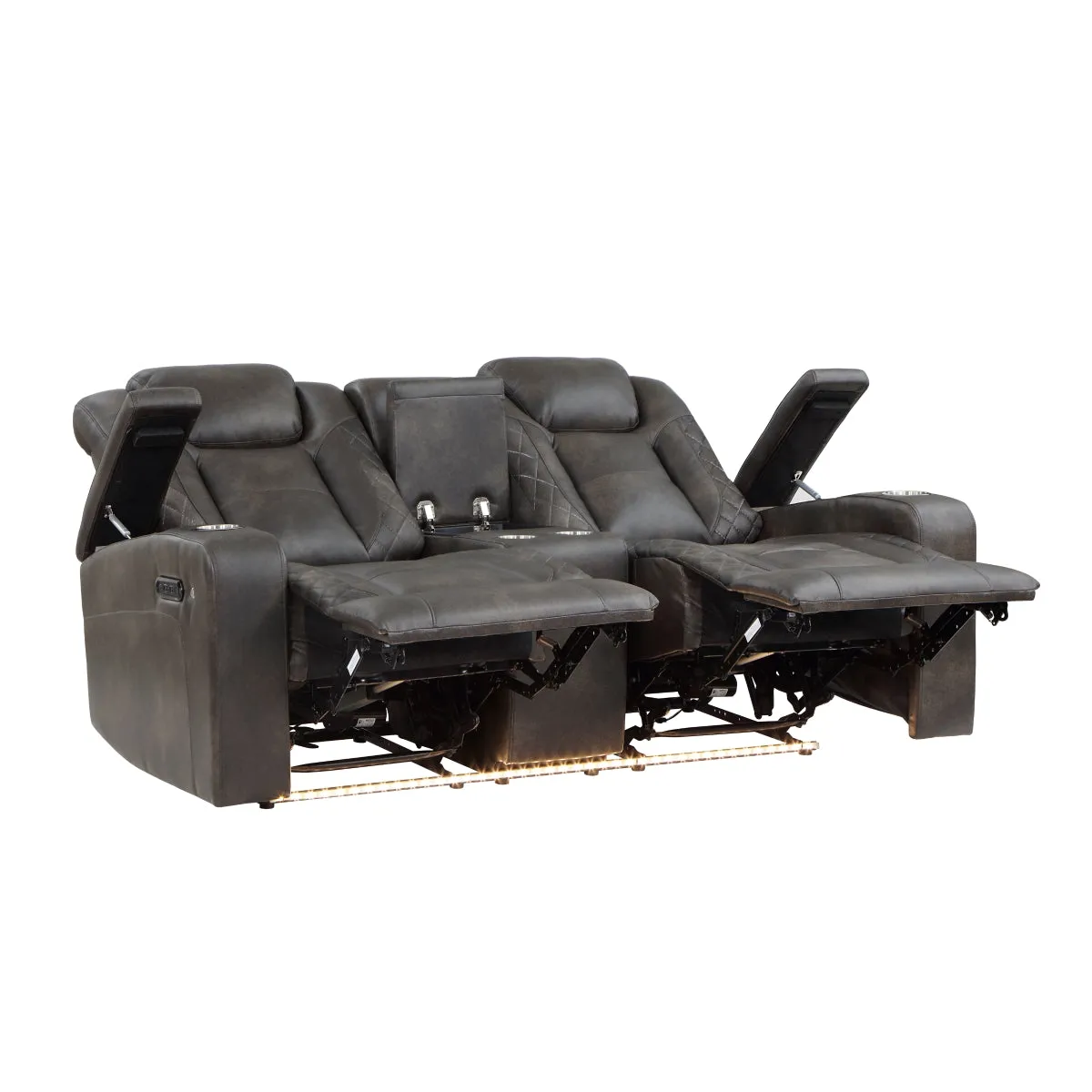 Tabor Power Reclining Loveseat with Storage and Cupholders