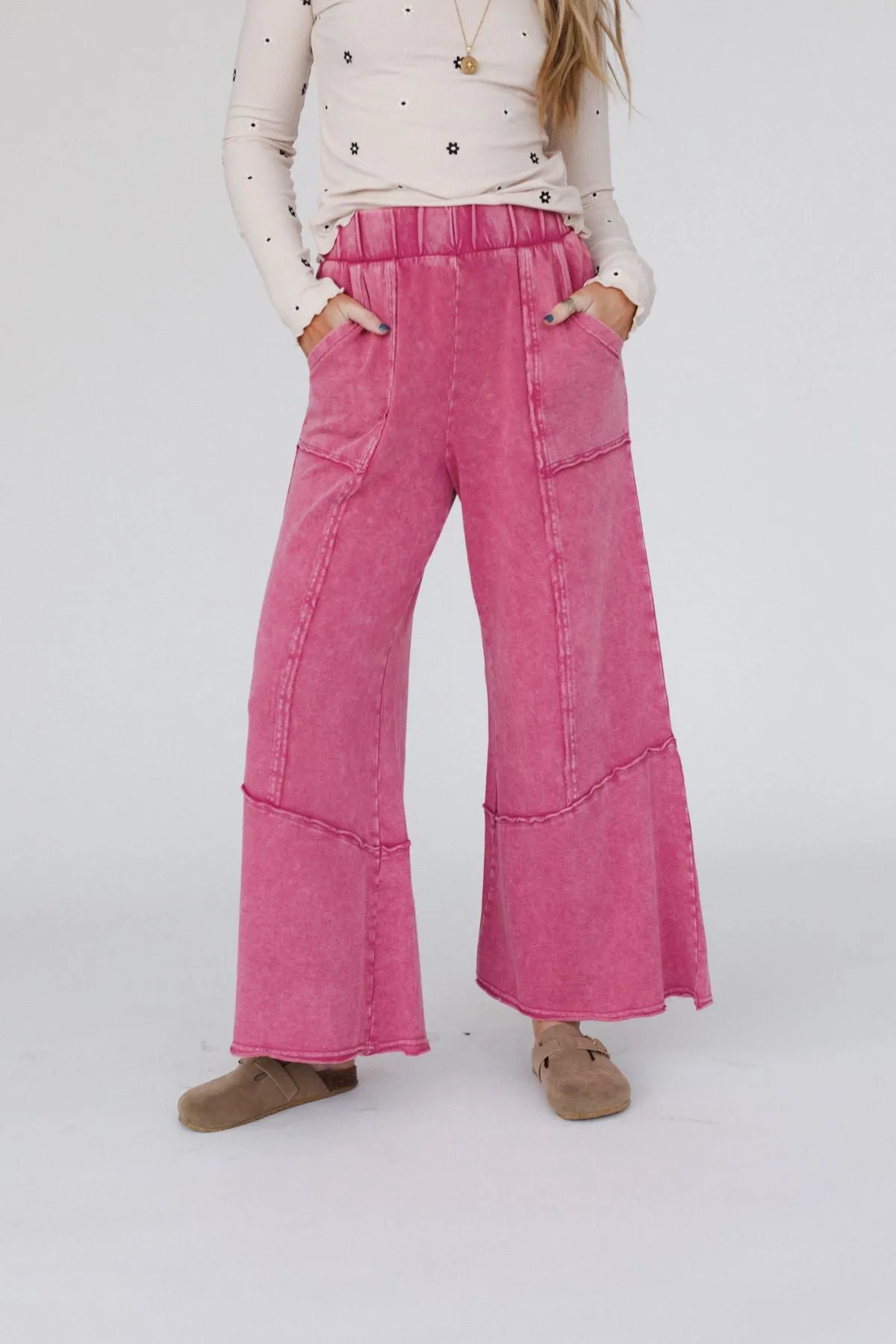 The Nest Sunset Shore Wide Leg Pants - Rose Petal