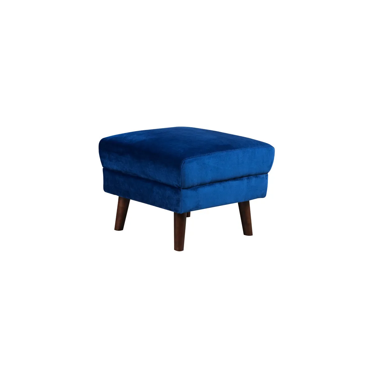 Tolley Collection Blue Velvet Ottoman