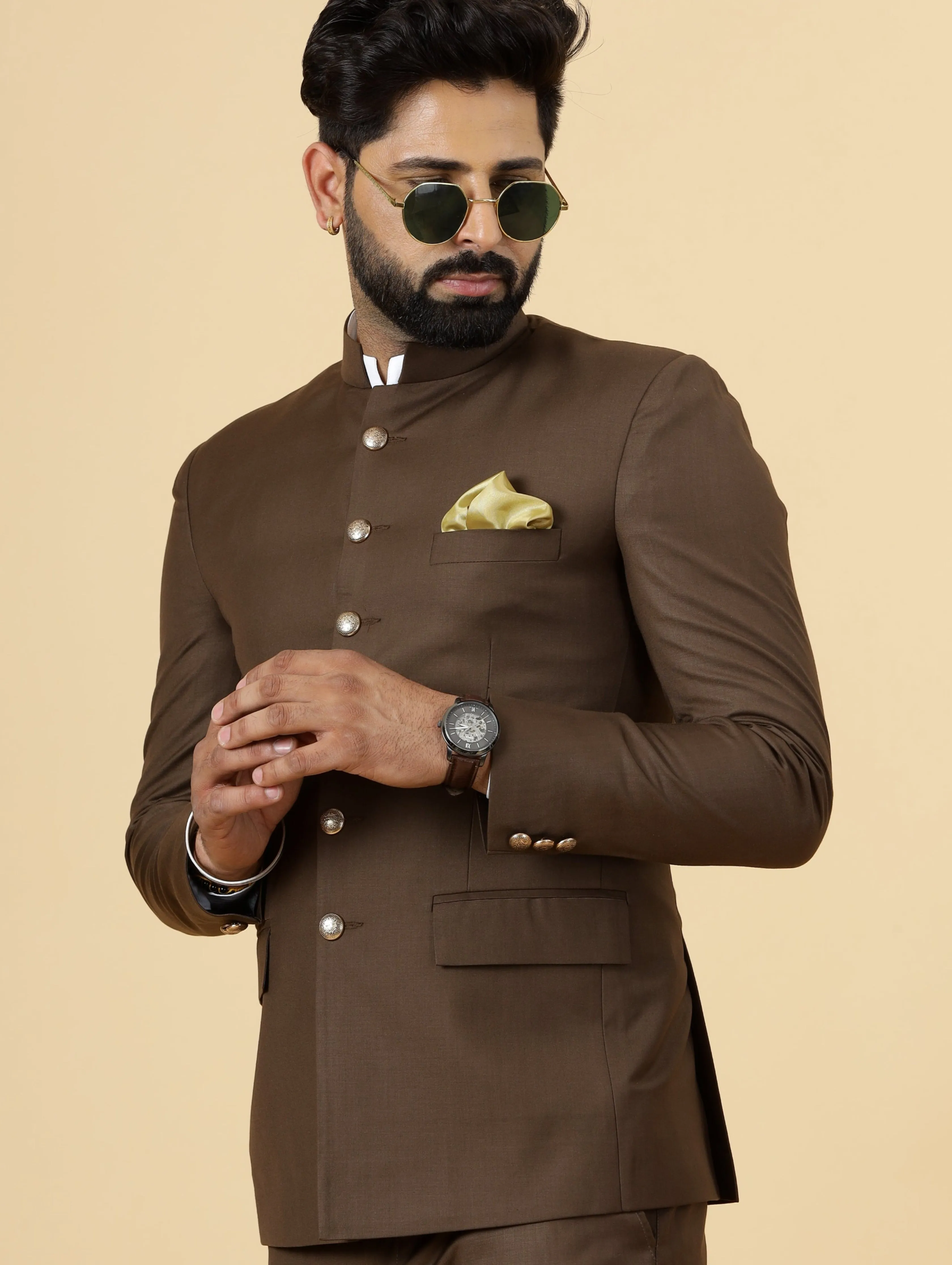 Traditional Cocoa Brown Jodhpuri Suit | Perfect for Wedding and Casual wear|