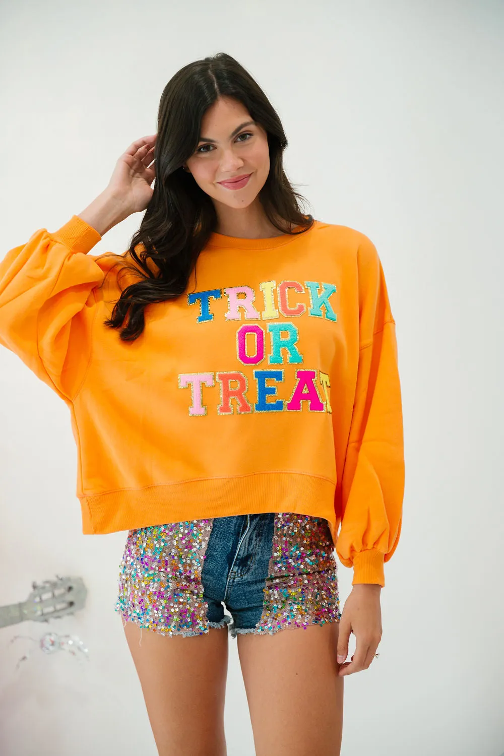 TRICK OR TREAT ORANGE PULLOVER