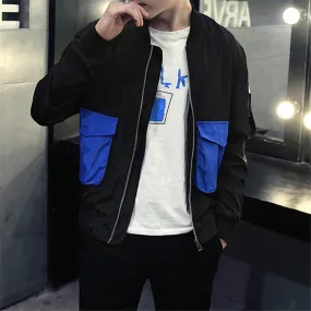 Two Sides Big Pocket Men Bomber Jacket